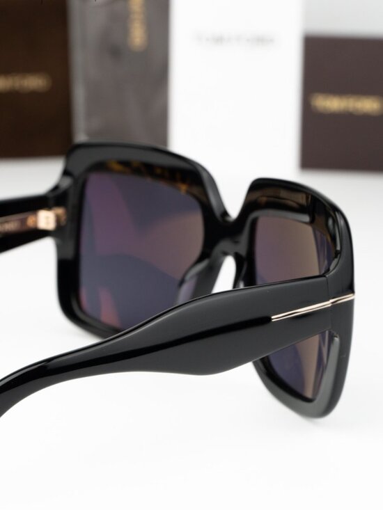 Tom Ford AURORA Women Sunglasses Black Smoke Square FT1194 01A NEW AUTHENTIC main image 9